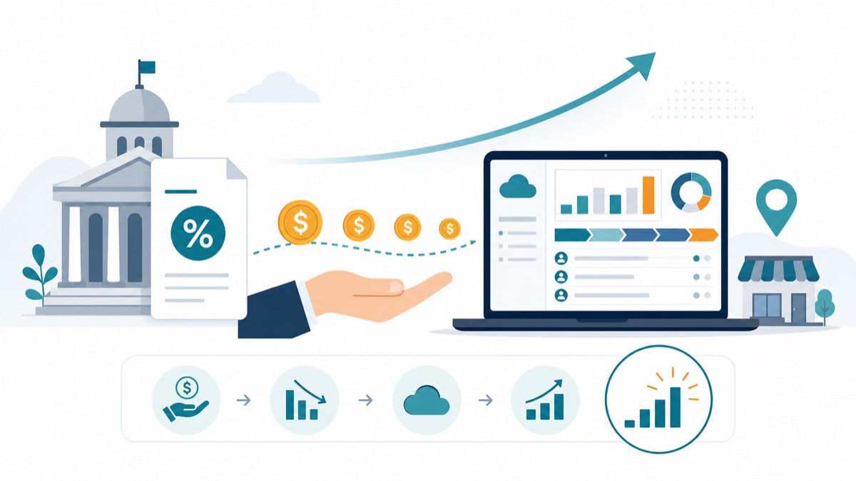 補助金を活用してCRM・ITツールを導入するイメージ図