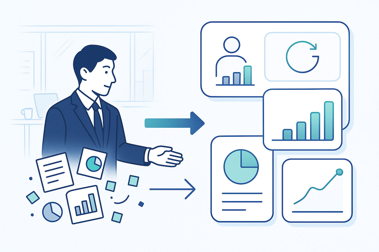 Salesforceの費用をライセンス・運用・定着率で見直すダッシュボードのイメージ