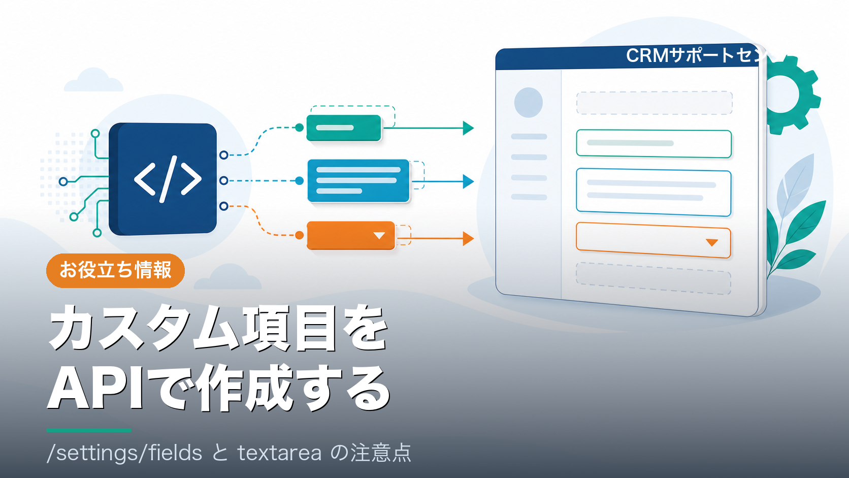 Zoho CRMのカスタム項目をAPIでまとめて作成するイメージ図