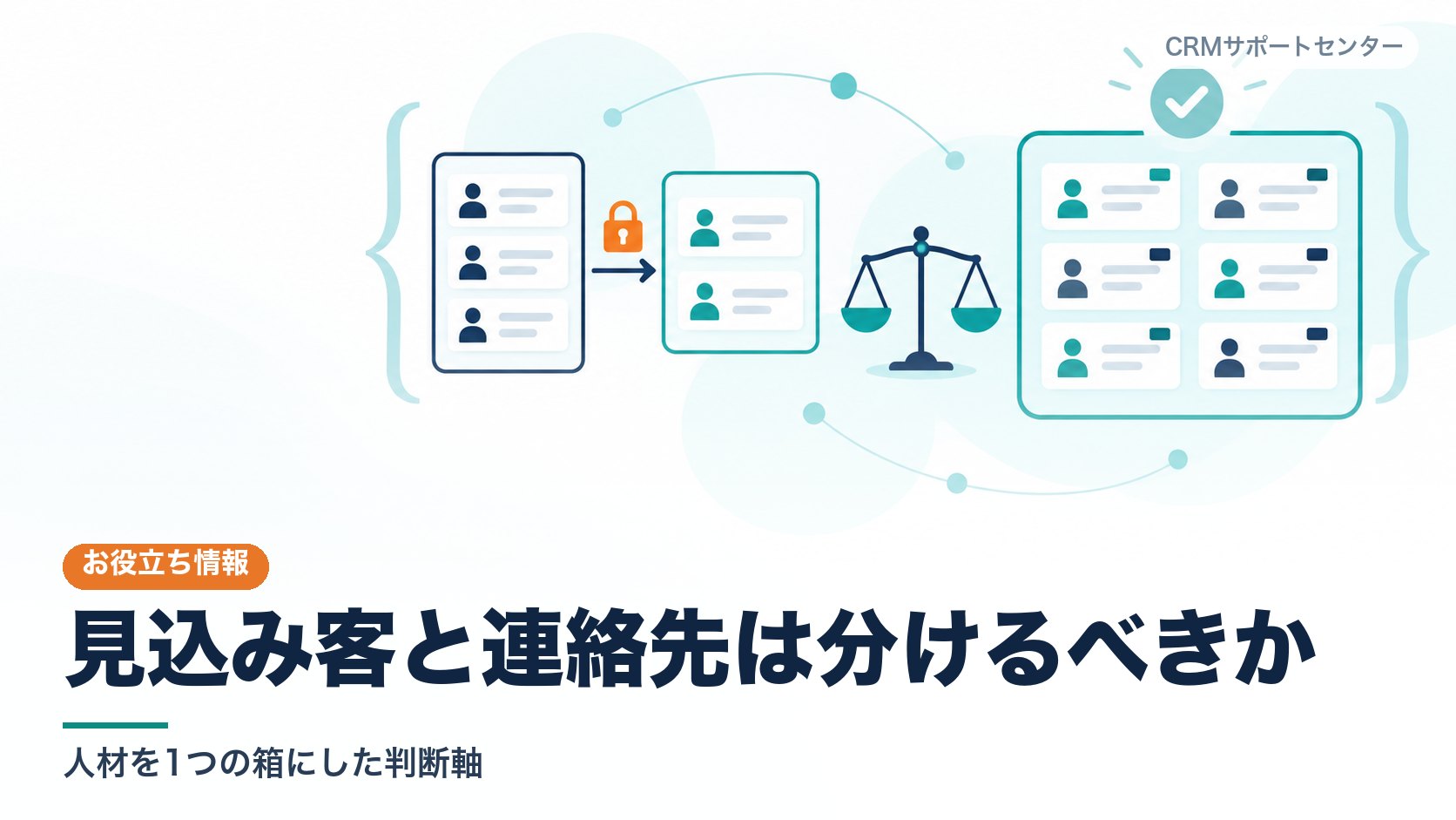 人材のカードを二つの箱に分けて移す形と、一つの箱の中で状態を切り替えて扱う形を見比べ、後者を選ぶ様子を表したカバー画像。